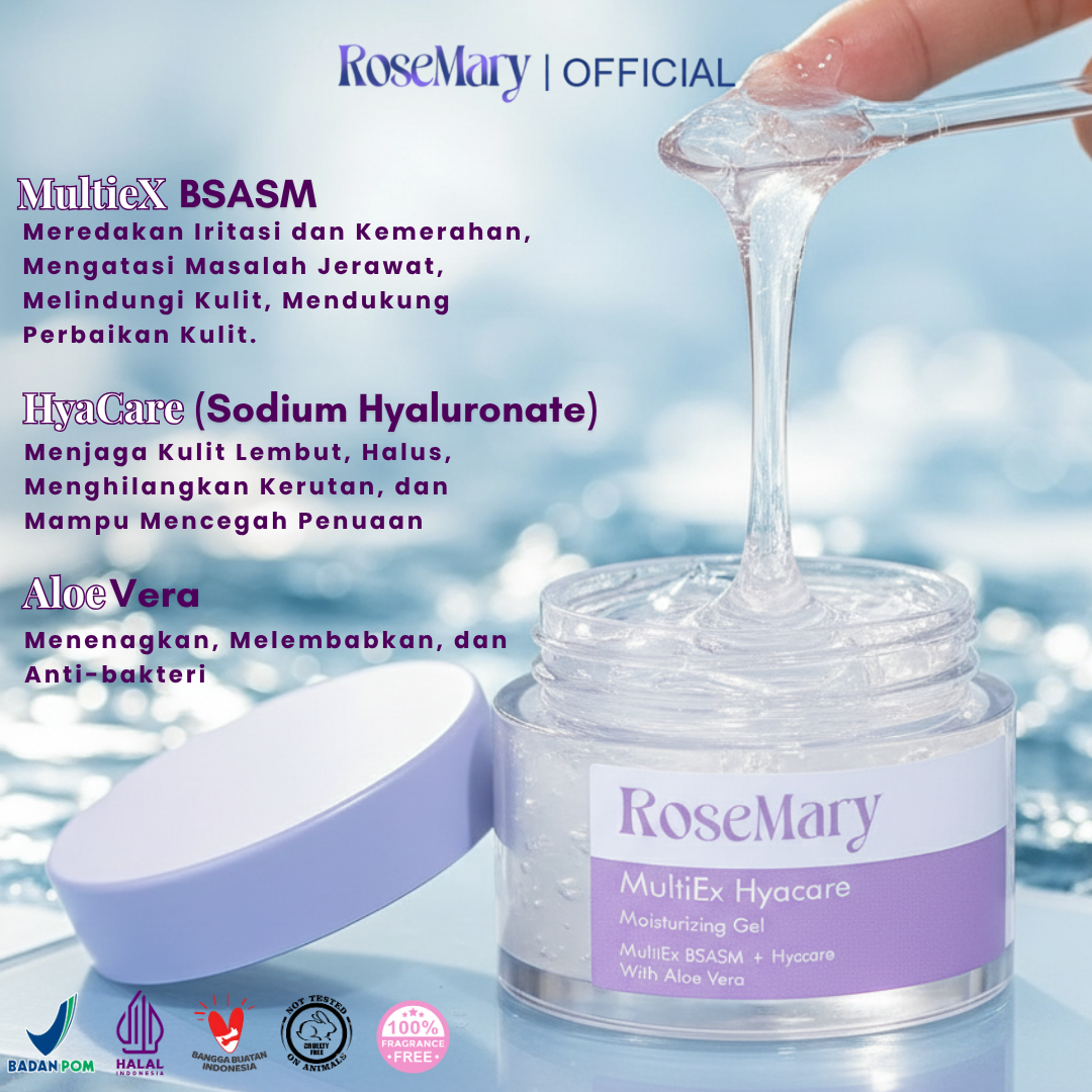 Rosemary MultiEx Hyacare Moisturizing Gel Melembabkan Redakan Iritasi Kontrol Minyak & Bekas Jerawat - Image 2