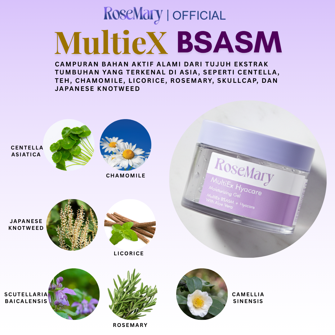 Rosemary MultiEx Hyacare Moisturizing Gel Melembabkan Redakan Iritasi Kontrol Minyak & Bekas Jerawat - Image 6