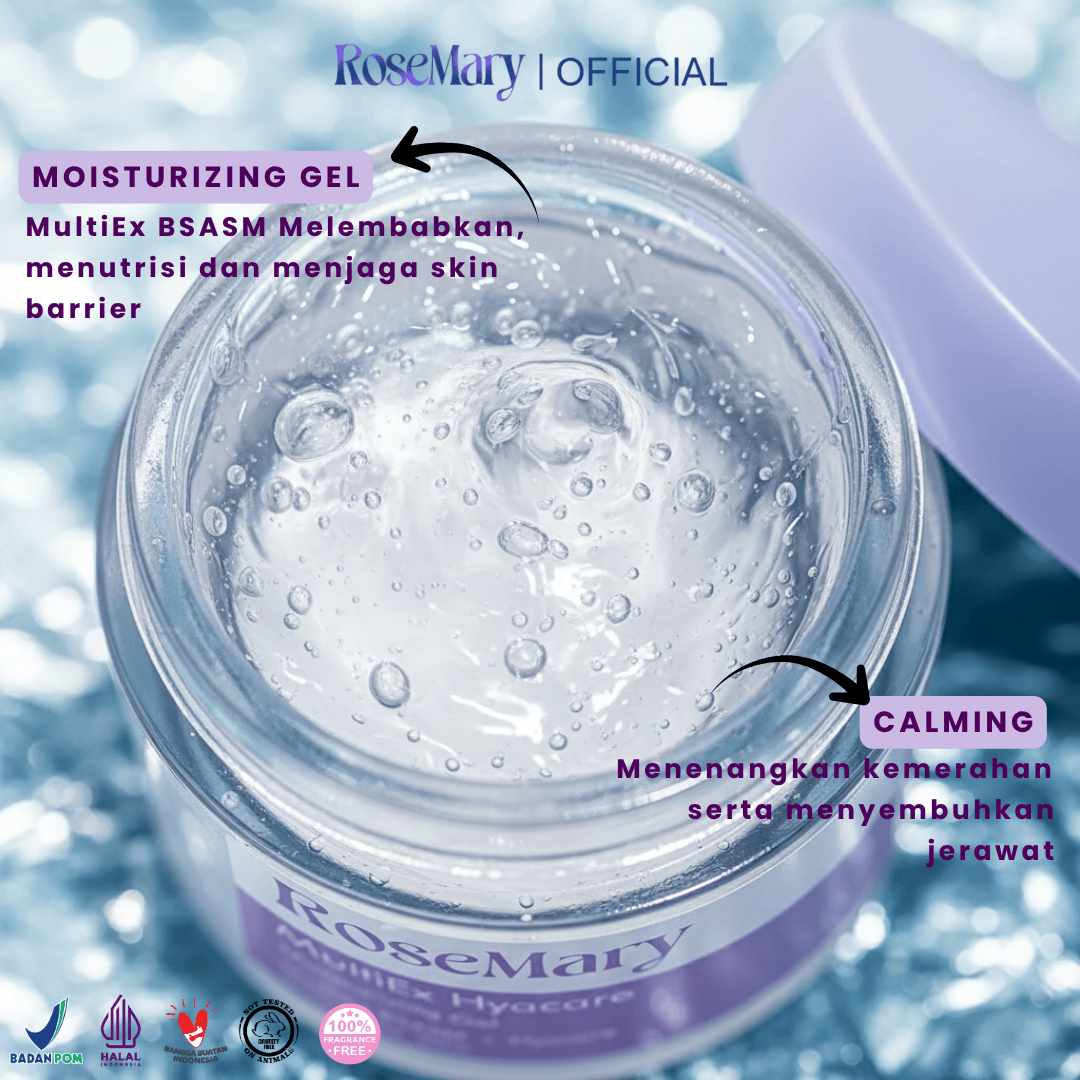 Rosemary MultiEx Hyacare Moisturizing Gel Melembabkan Redakan Iritasi Kontrol Minyak & Bekas Jerawat - Image 3