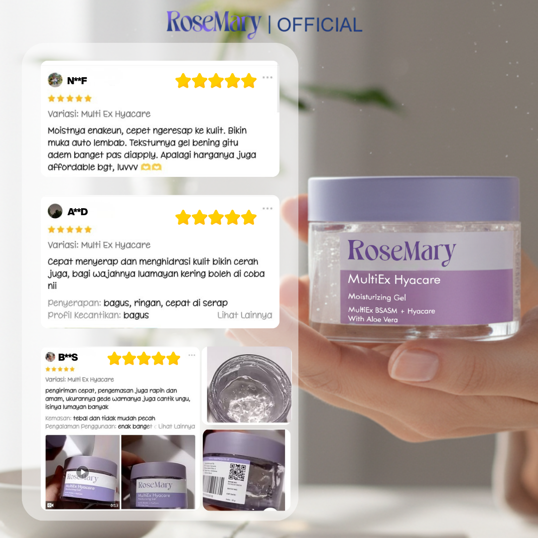 Rosemary MultiEx Hyacare Moisturizing Gel Melembabkan Redakan Iritasi Kontrol Minyak & Bekas Jerawat - Image 10