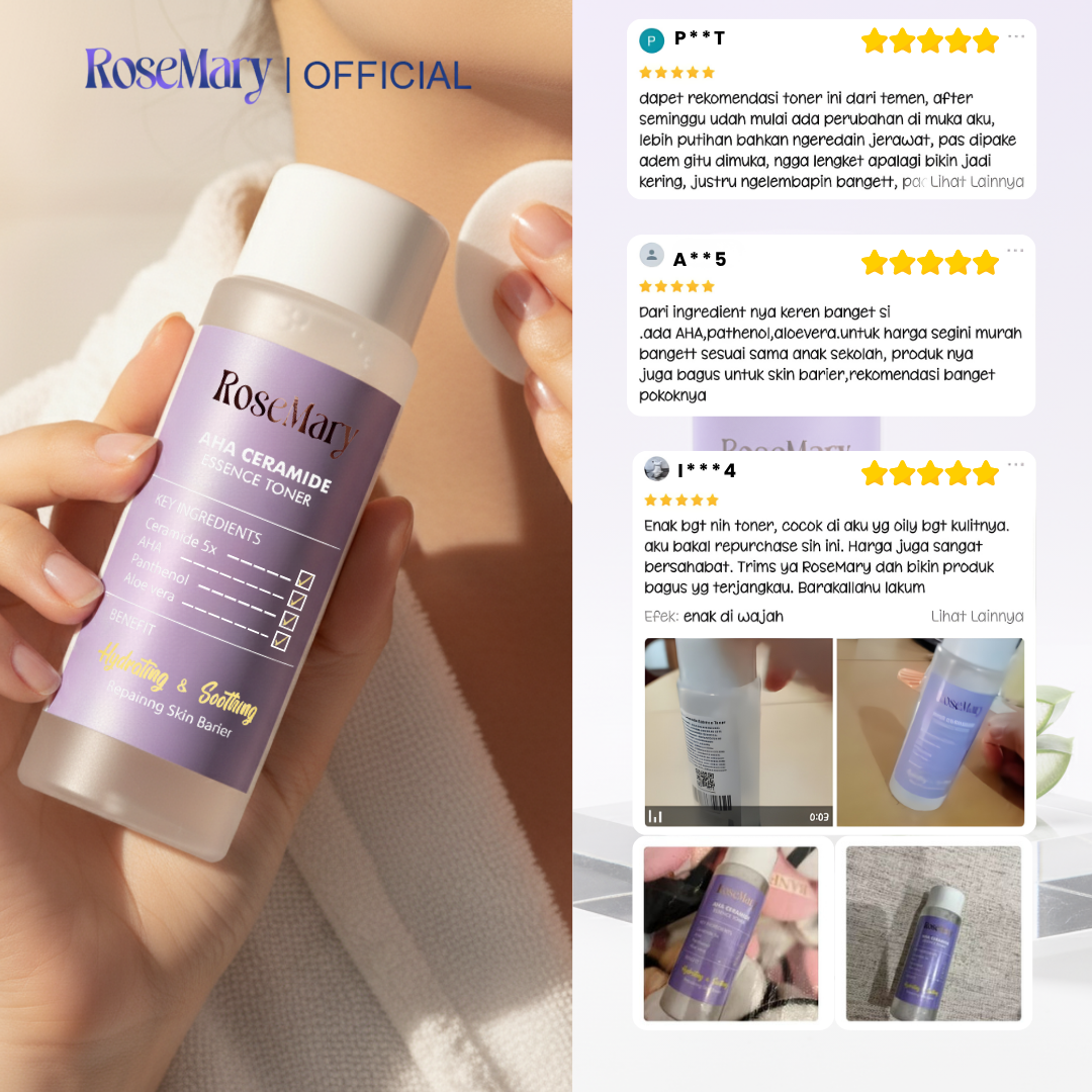ROSEMARY AHA Ceramide Essence Toner 100 ml | Brightening Toner | Soothing Toner | Barrier toner | Exfoliating toner toner badan face mist hydrating AHA Toner - Image 7