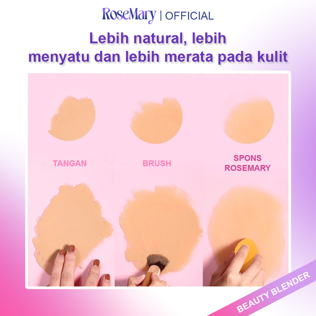 Rosemary Beauty Blender Latex Free for Sensitive skin Hypoallergenic Komestik Tools 60x40 mm Sponge - Image 4