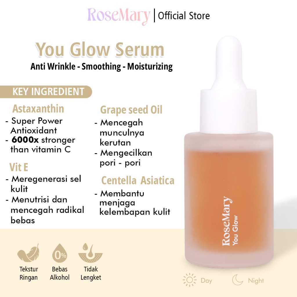 ROSEMARY Serum You Glow Serum Wajah Mencerahkan Wajah Mengatasi Jerawat Anti Aging Sensitif Tidak Iritasi Soothing - Image 2