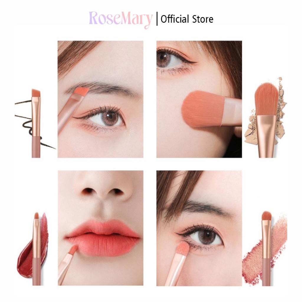 Rosemary Beauty Brush 8 pcs Kuas Make Up Brush Foundation Makeup Kuas Makeup Alat Kecantikan Pouch - Image 8