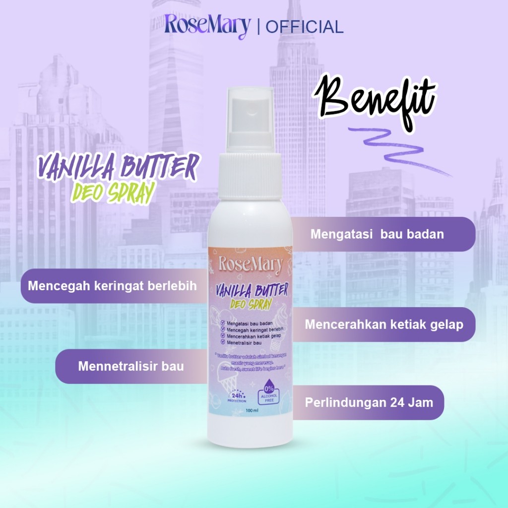 Rosemary Vanilla Butter Deo Spray | Deodorant Spray| Deodoran Tawas | Anti Bau Badan - Image 5