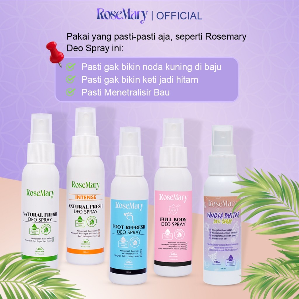 Rosemary Vanilla Butter Deo Spray | Deodorant Spray| Deodoran Tawas | Anti Bau Badan - Image 7
