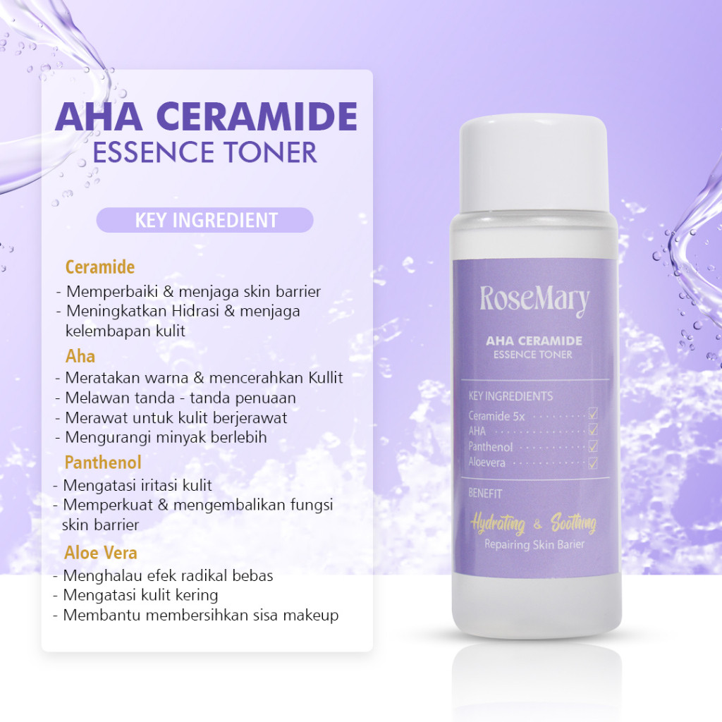 ROSEMARY AHA Ceramide Essence Toner 100 ml | Brightening Toner | Soothing Toner | Barrier toner | Exfoliating toner toner badan face mist hydrating AHA Toner - Image 8