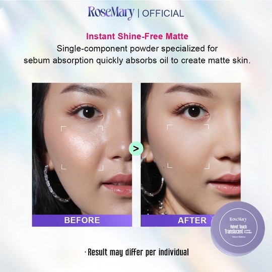 Rosemary Velvet Touch Loose Powder Silky Smooth Translucent Powder - Bedak Tabur Loose Powder Lembut Ringan Oil Control Menghaluskan Makeup Natural - Image 4