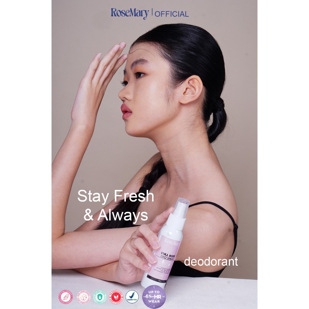 Rosemary Natural Fresh Deo Spray Full Body Spray | Deodorant Spray| Deodoran Tawas |  Anti Bau Badan
