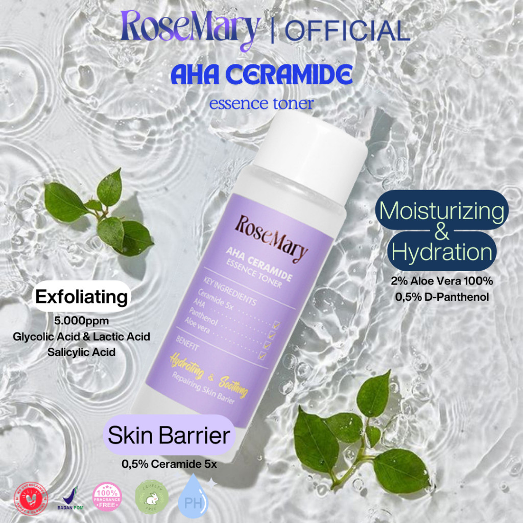 ROSEMARY AHA Ceramide Essence Toner 100 ml | Brightening Toner | Soothing Toner | Barrier toner | Exfoliating toner toner badan face mist hydrating AHA Toner - Image 11