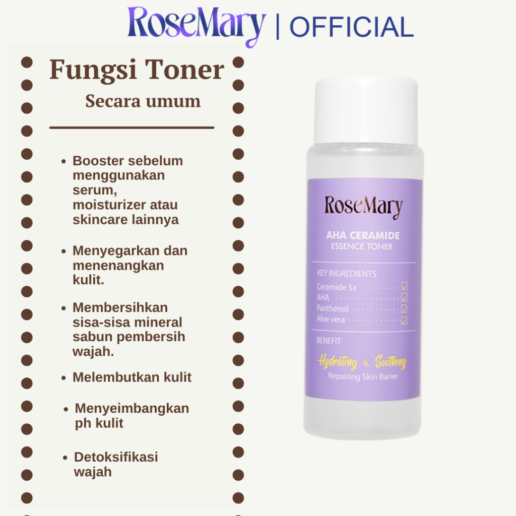 ROSEMARY AHA Ceramide Essence Toner 100 ml | Brightening Toner | Soothing Toner | Barrier toner | Exfoliating toner toner badan face mist hydrating AHA Toner - Image 10