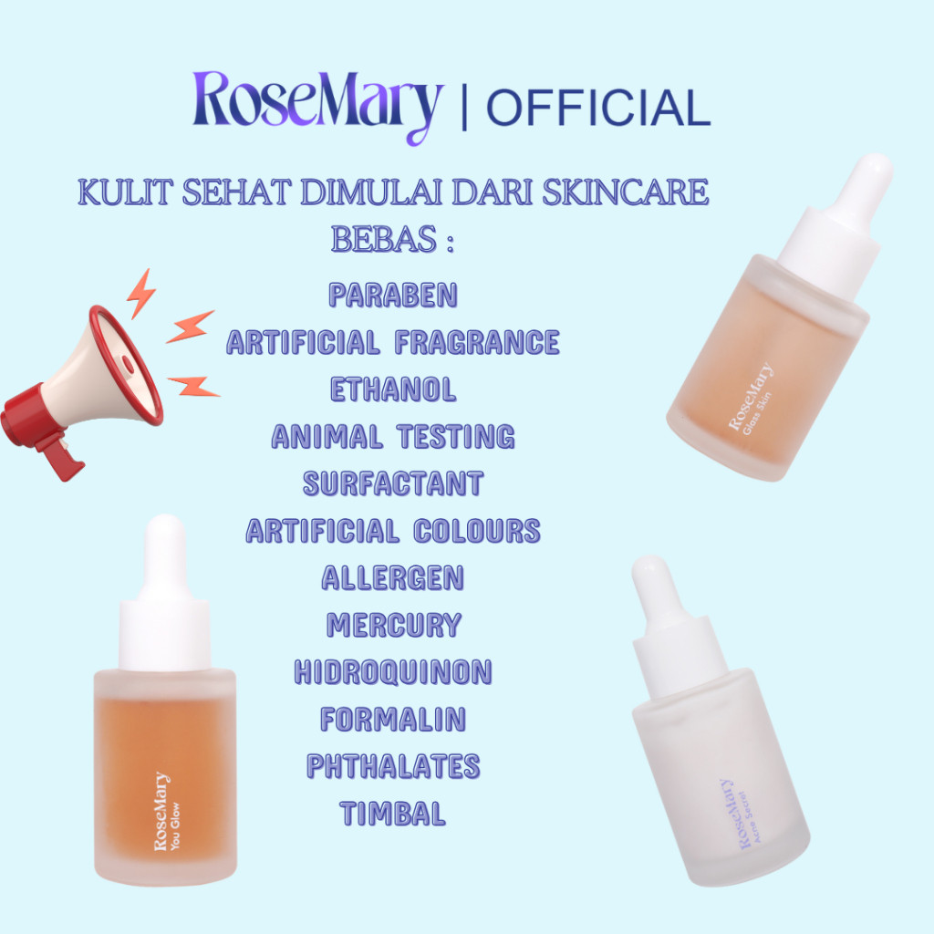 ROSEMARY Serum You Glow Serum Wajah Mencerahkan Wajah Mengatasi Jerawat Anti Aging Sensitif Tidak Iritasi Soothing - Image 9
