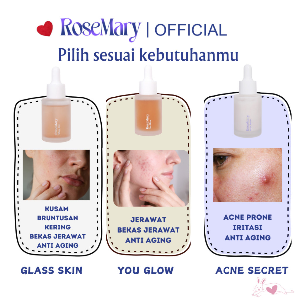 ROSEMARY Serum You Glow Serum Wajah Mencerahkan Wajah Mengatasi Jerawat Anti Aging Sensitif Tidak Iritasi Soothing - Image 8
