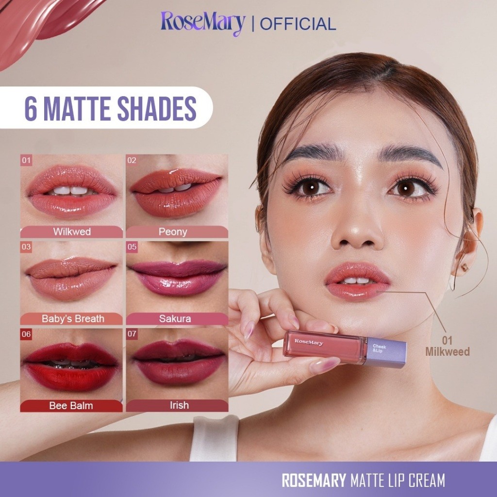 Rosemary Cheek&Lip 01 Milkweed | Lip Cream | Blush On Cream | Eyeshadow Cream | Matte Finish-Makeup - Image 4