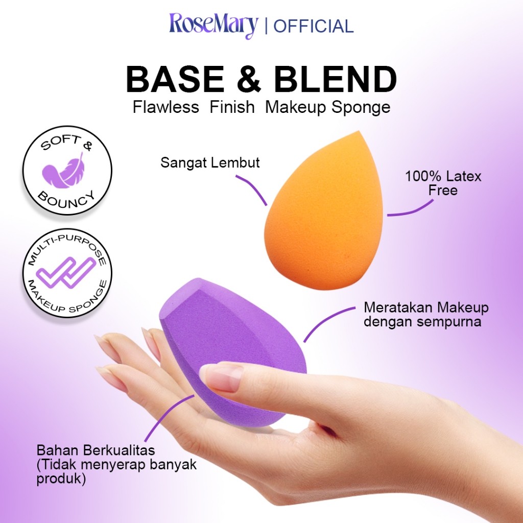 Rosemary Beauty Blender Latex Free for Sensitive skin Hypoallergenic Komestik Tools 60x40 mm Sponge - Image 3