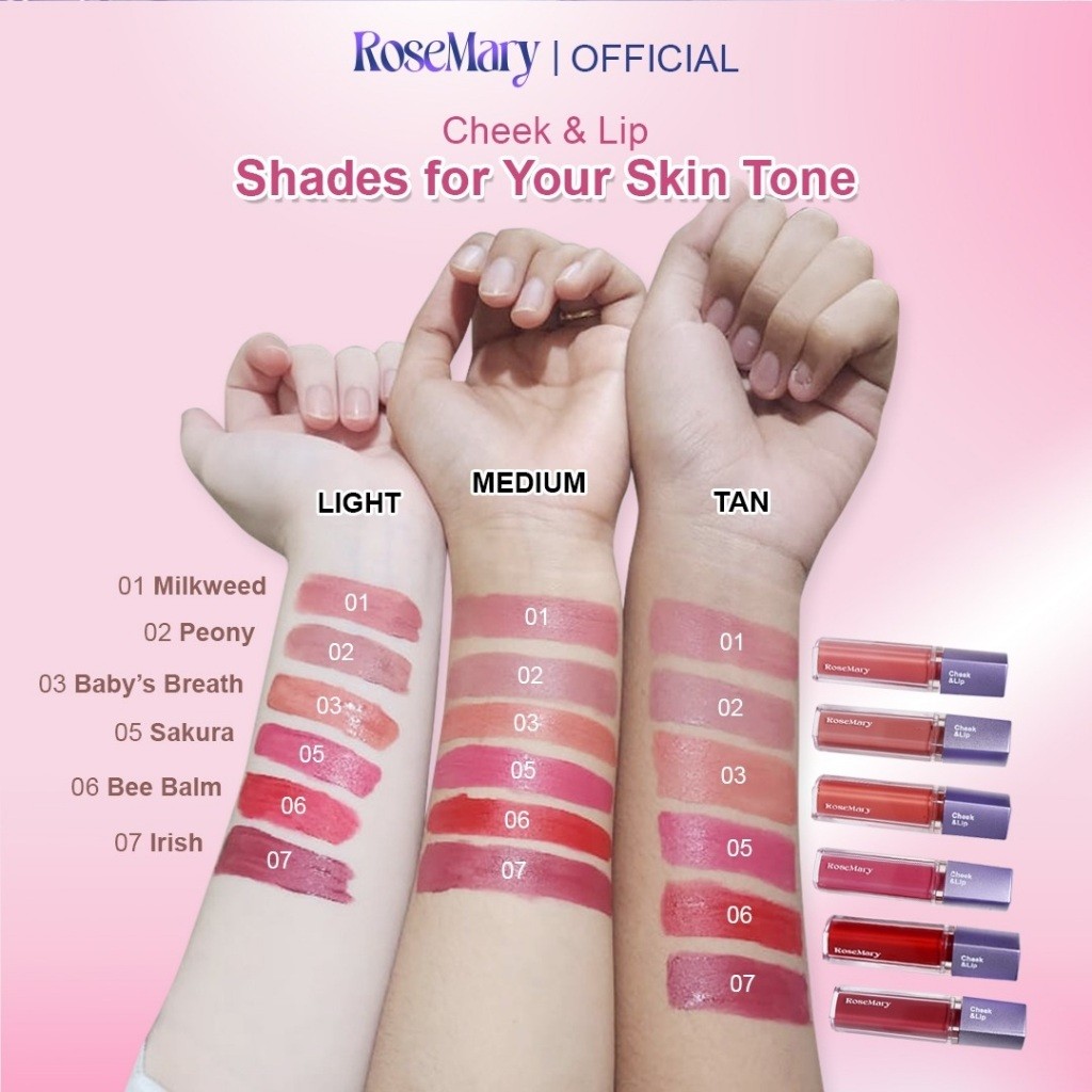 Rosemary Cheek&Lip 01 Milkweed | Lip Cream | Blush On Cream | Eyeshadow Cream | Matte Finish-Makeup - Image 8