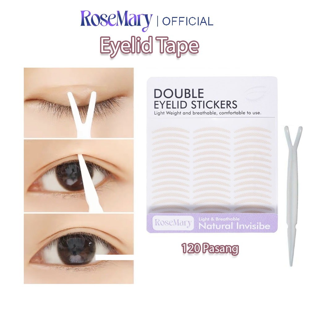 Rosemary Eyelid Tape Scoot Mata Isi 120 Pasang  Lipatan Mata Scocth Mata Invisible Eyelid Tape LEM STIKER KELOPAK SELOTIP
