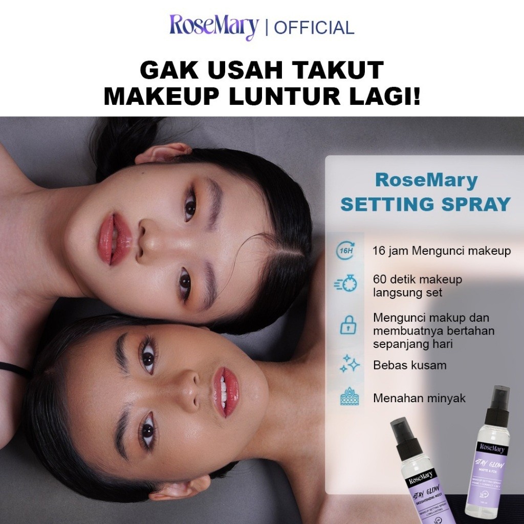 ROSEMARY Stay Glow Matte & Fix MakeUp Setting Spray 100 ML Prime+Correct+Set | Setting Spray | Face Mist - Image 4