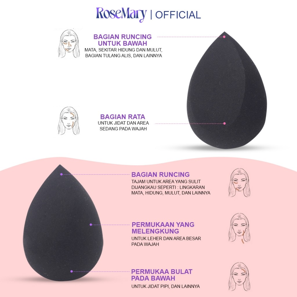Rosemary Beauty Blender Latex Free for Sensitive skin Hypoallergenic Komestik Tools Beauty Blender SPONGE MUA PROFESIONAL PUFF FOUNDATION CONCEALER CREAM BLUSH - Image 5